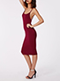Summer Midi Dress - Cranberry Red / Spaghetti Straps / Backless / Sleeveless